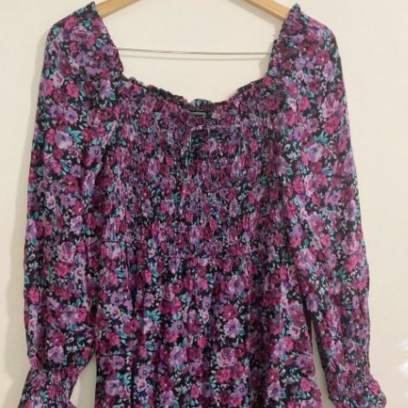 Wild Fable Top Short Dress Floral Purple Size XS - Picture 2 of 7